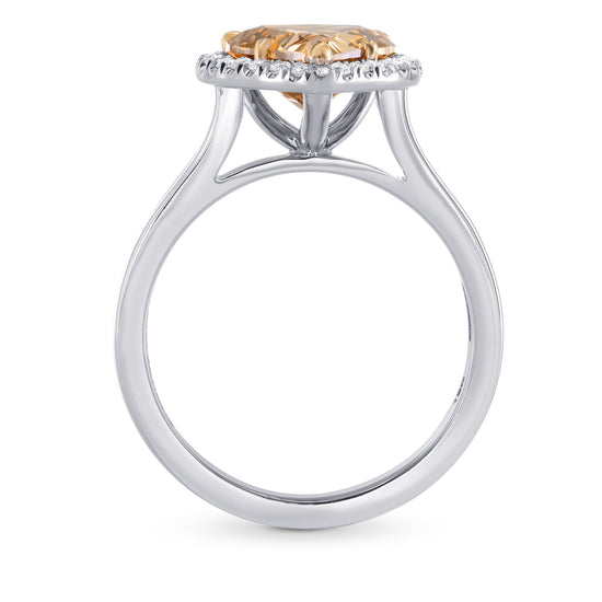 Fancy Yellow Brown Heart Diamond Halo Ring