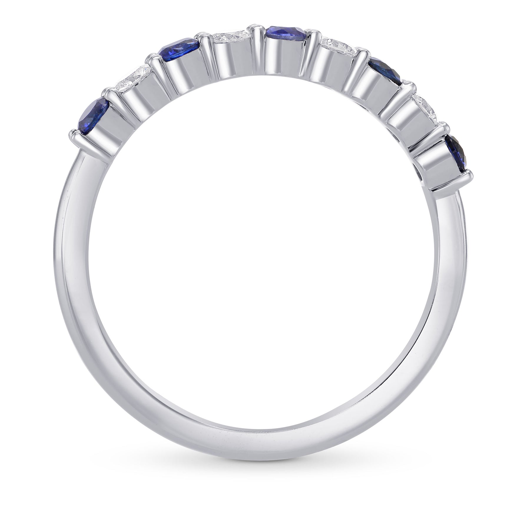 Sapphire & Diamond Band Ring