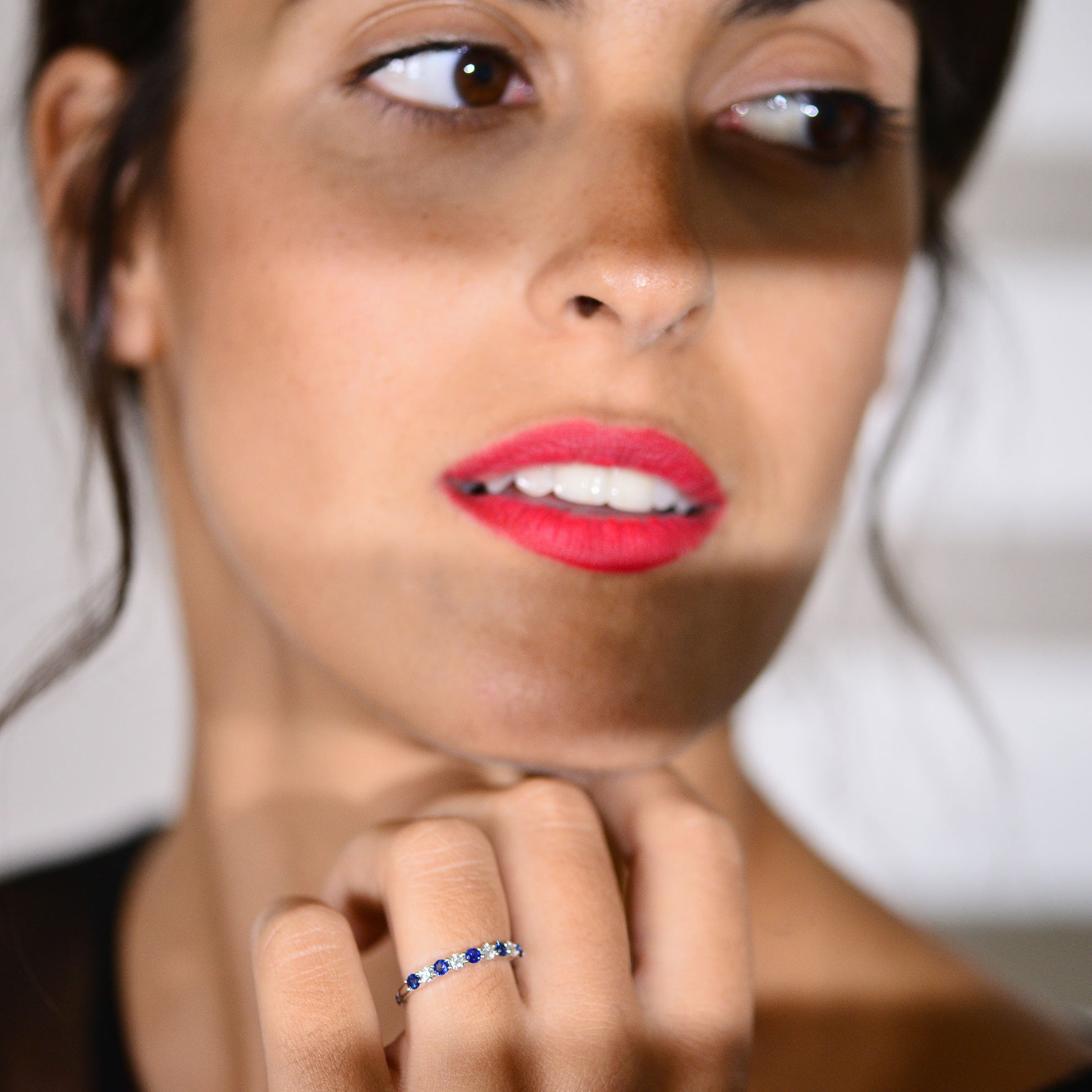 Sapphire & Diamond Band Ring