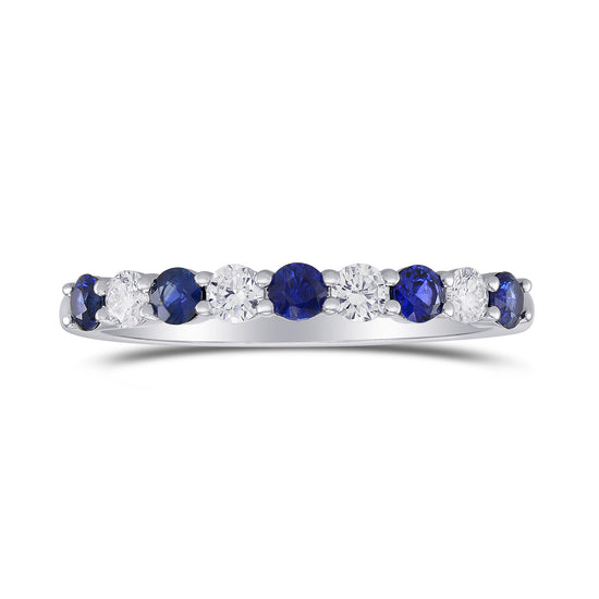 Sapphire & Diamond Band Ring
