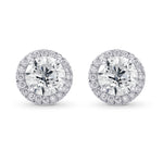 Round Brilliant Diamond Halo Earrings
