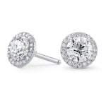 Round Brilliant Diamond Halo Earrings