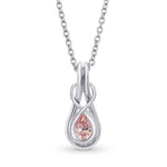 Platinum Fancy Intense Pink Pear Diamond Drop Pendant