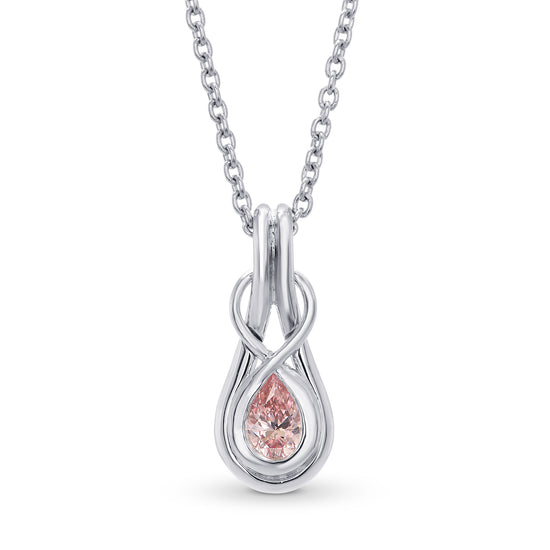 Platinum Fancy Intense Pink Pear Diamond Drop Pendant