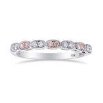 Pink & White Diamond Band Ring with Milgrain