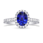 Sapphire & Diamond Halo Ring