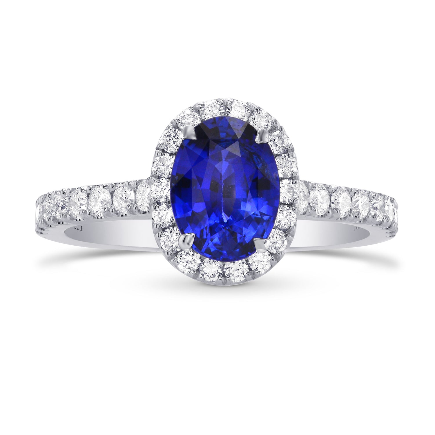 Sapphire & Diamond Halo Ring