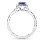 Sapphire & Diamond Halo Ring