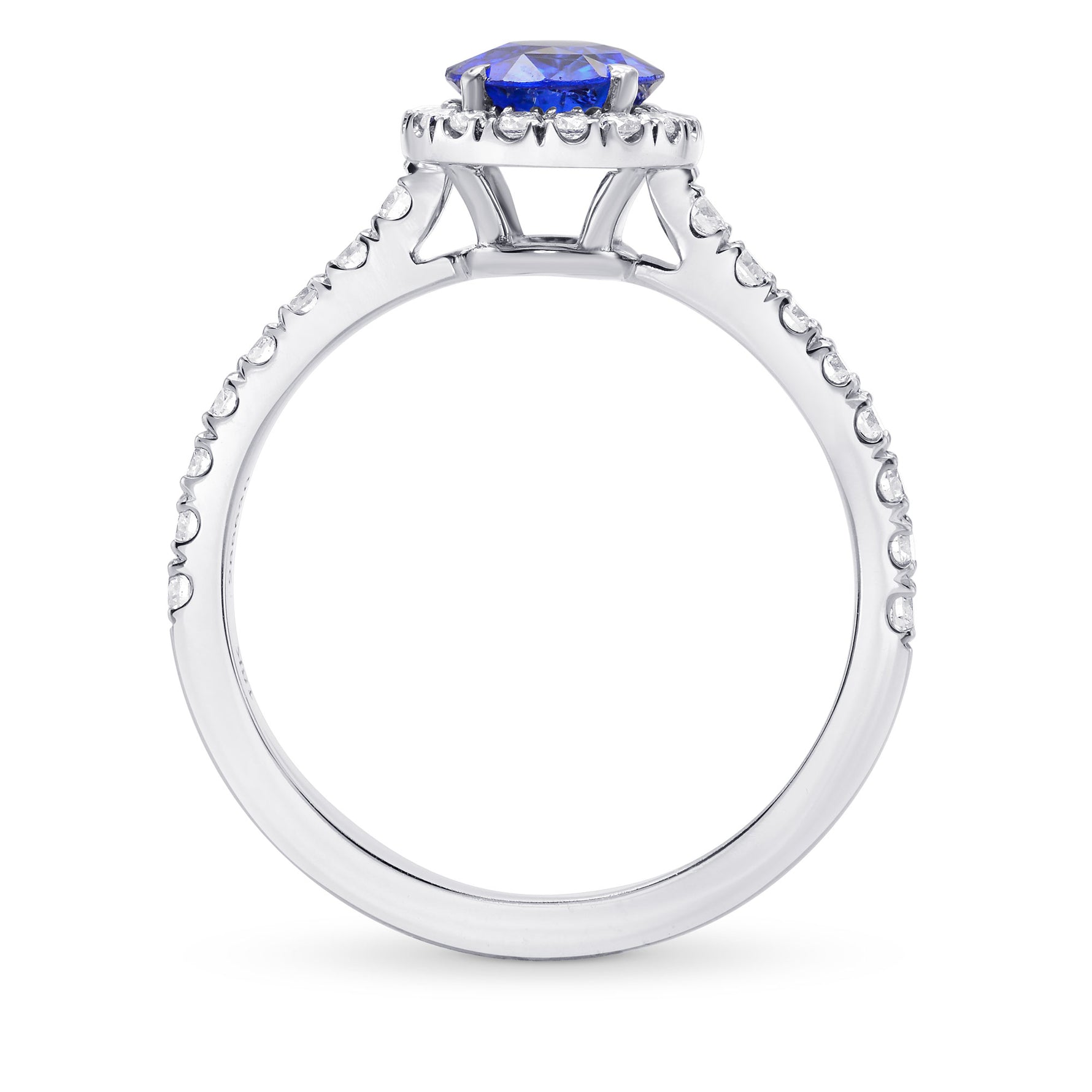 Sapphire & Diamond Halo Ring