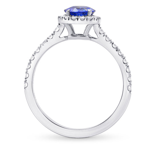 Sapphire & Diamond Halo Ring