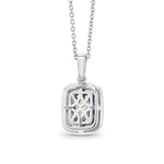 Fancy Intense Yellow Radiant Diamond Double Halo Drop Pendant