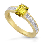 Fancy Deep Brownish Greenish Yellow Emerald-cut Diamond