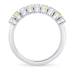 Fancy Intense Yellow Radiant & White Diamond Band Ring