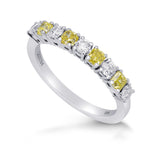Fancy Intense Yellow Radiant & White Diamond Band Ring