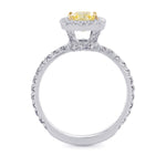 Queens Halo Fancy Intense Yellow Diamond Ring