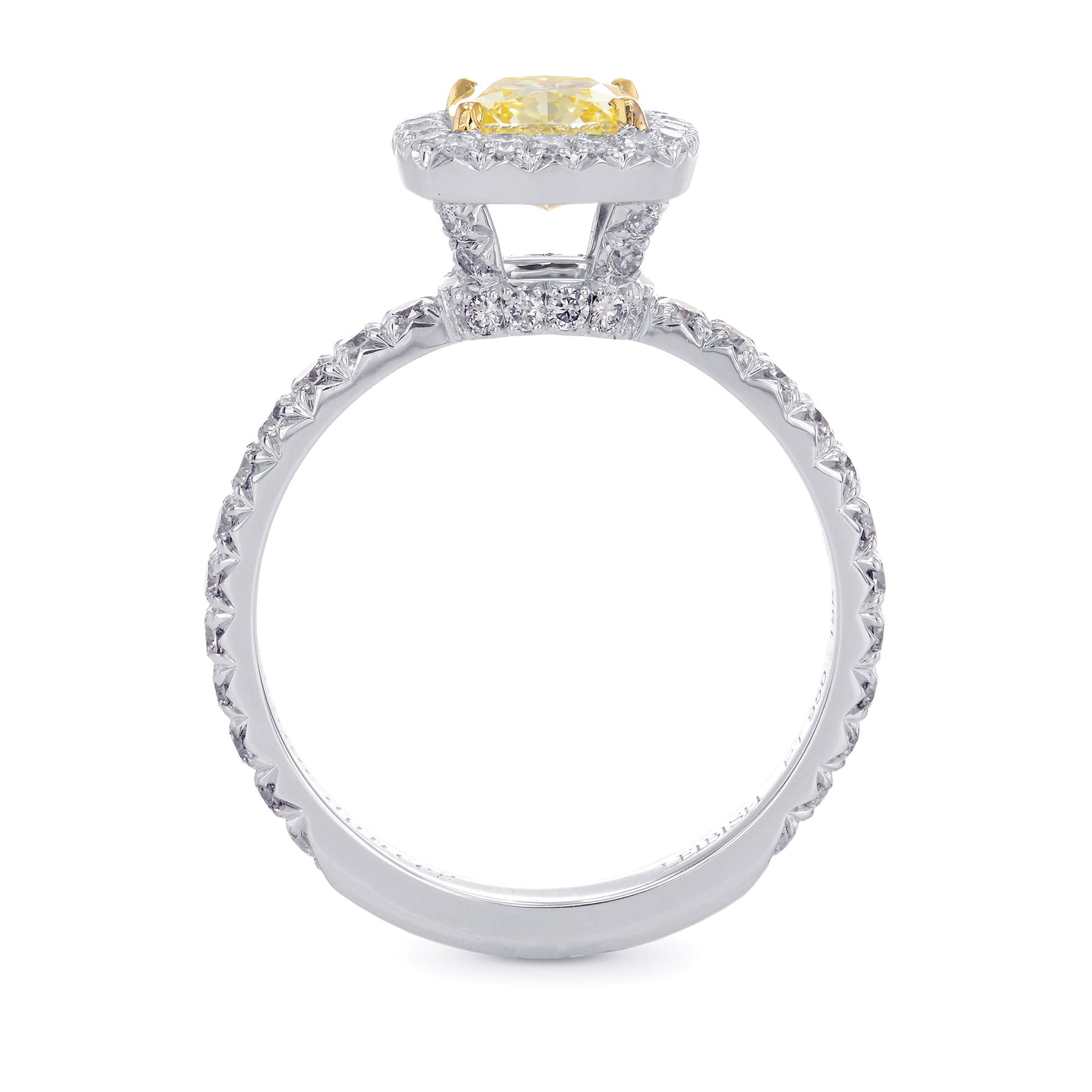 Queens Halo Fancy Intense Yellow Diamond Ring