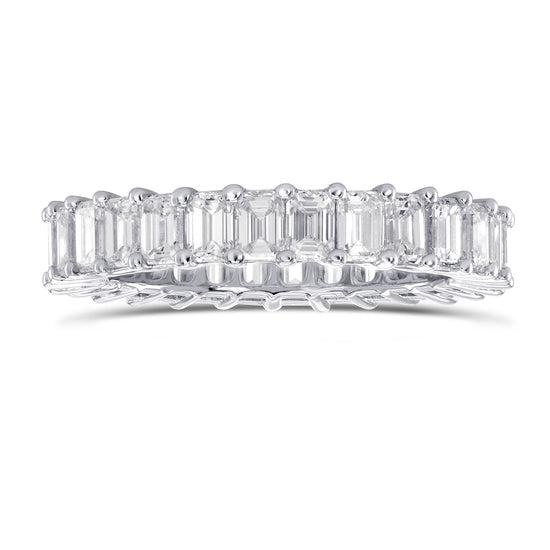 Platin-Eternity-Ring mit Diamanten im Smaragdschliff