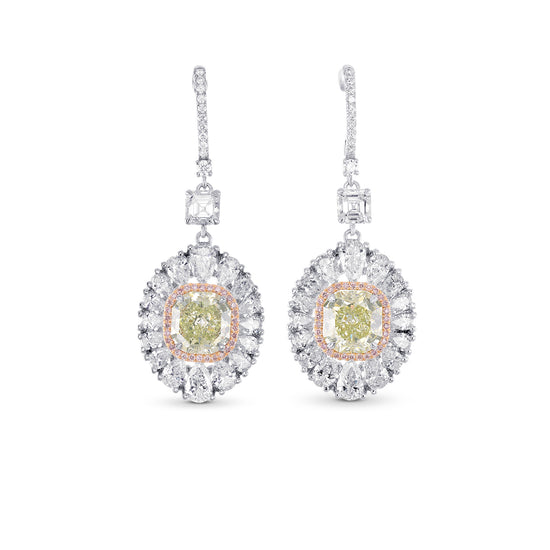 Extraordinary Green Diamond Drop Earrings