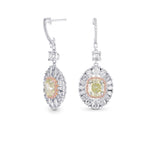 Extraordinary Green Diamond Drop Earrings