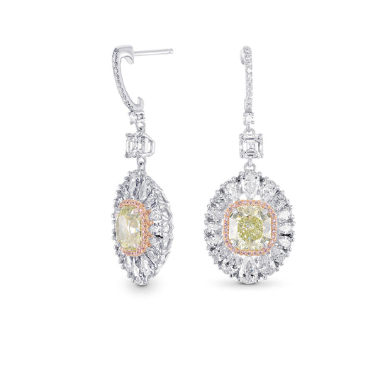 Extraordinary Green Diamond Drop Earrings