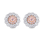 Fancy Pink Diamond Floral Earrings