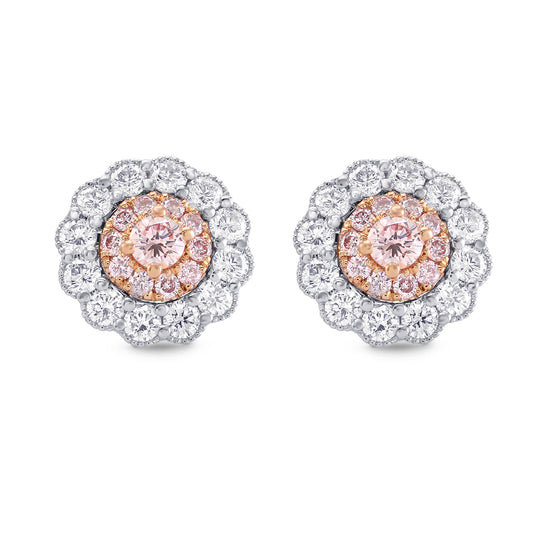Fancy Pink Diamond Floral Earrings