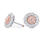 Fancy Pink Diamond Floral Earrings