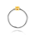 Fancy Vivid Orangy Yellow Diamond Heart Solitaire Ring