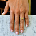 Fancy Vivid Orangy Yellow Diamond Heart Solitaire Ring