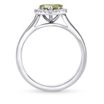 Fancy Brownish Greenish Yellow Heart Diamond Halo Ring