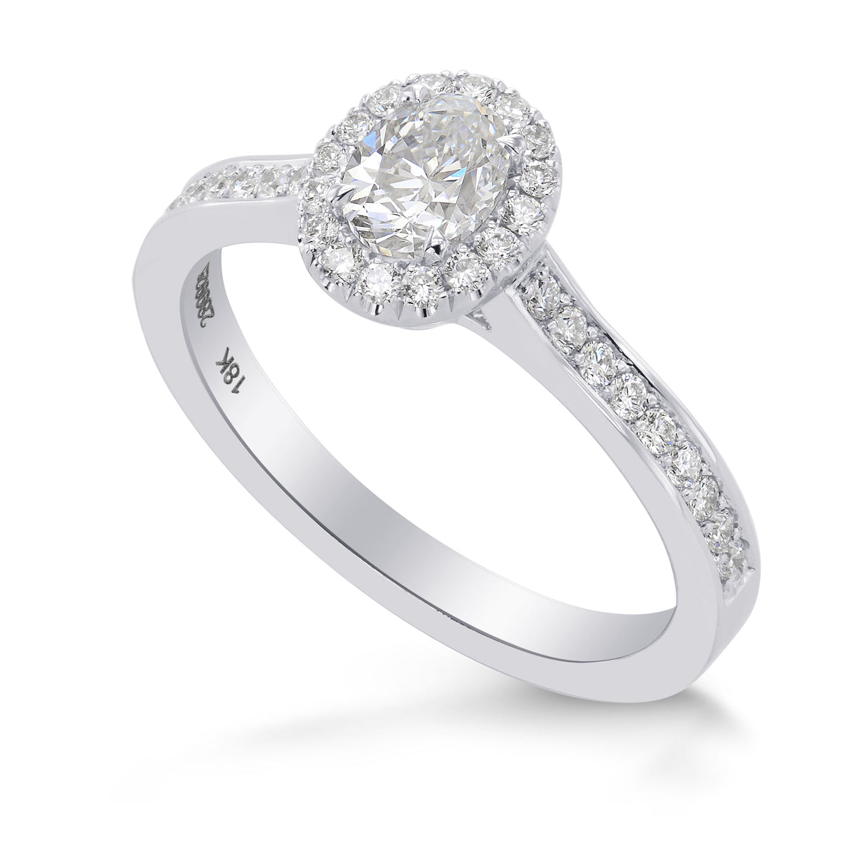 Oval Diamond Halo Ring