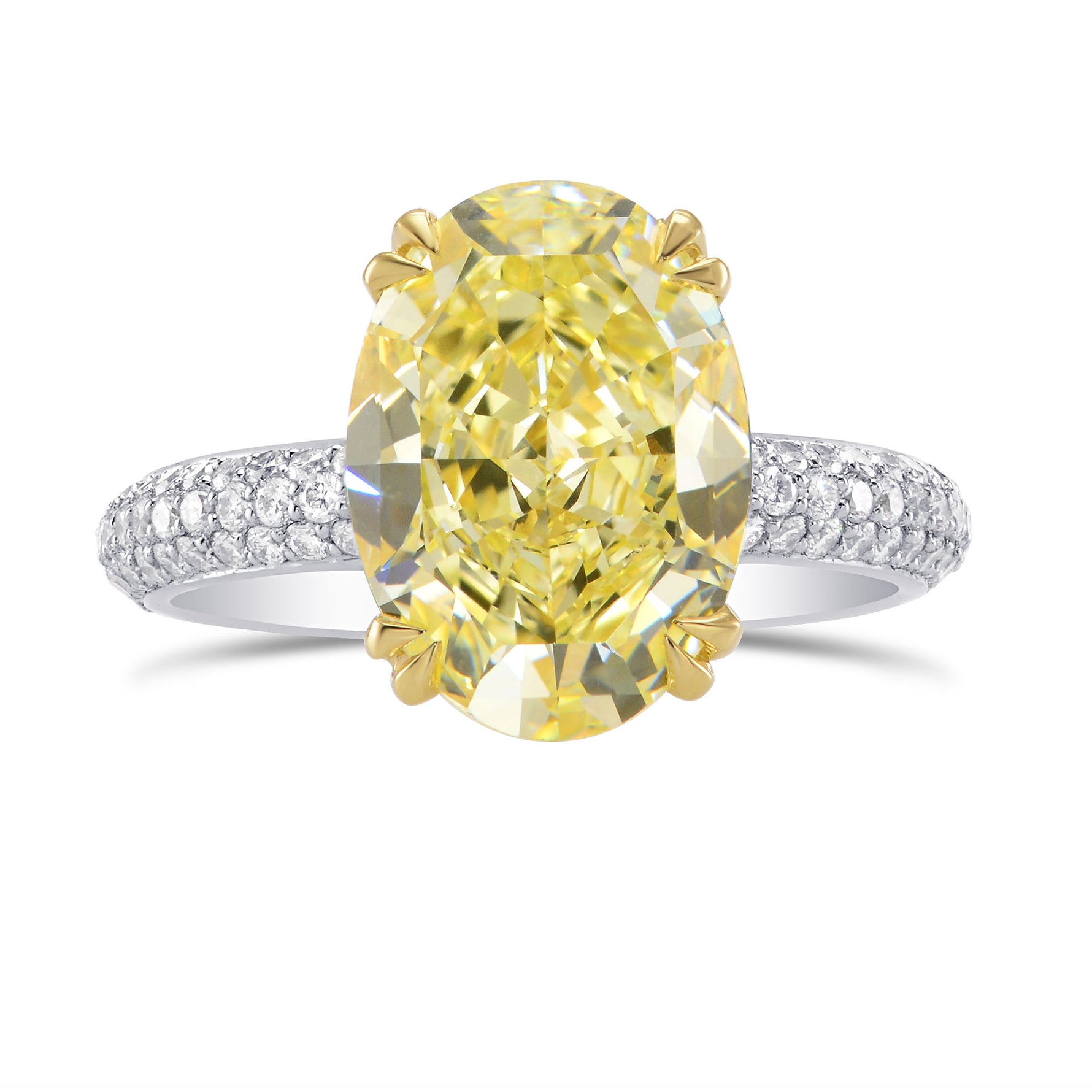 Solitaire & Contoured Pave Side-stone Ring