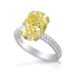 Solitaire & Contoured Pave Side-stone Ring - 3