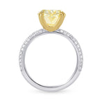 Solitaire & Contoured Pave Side-stone Ring - 2