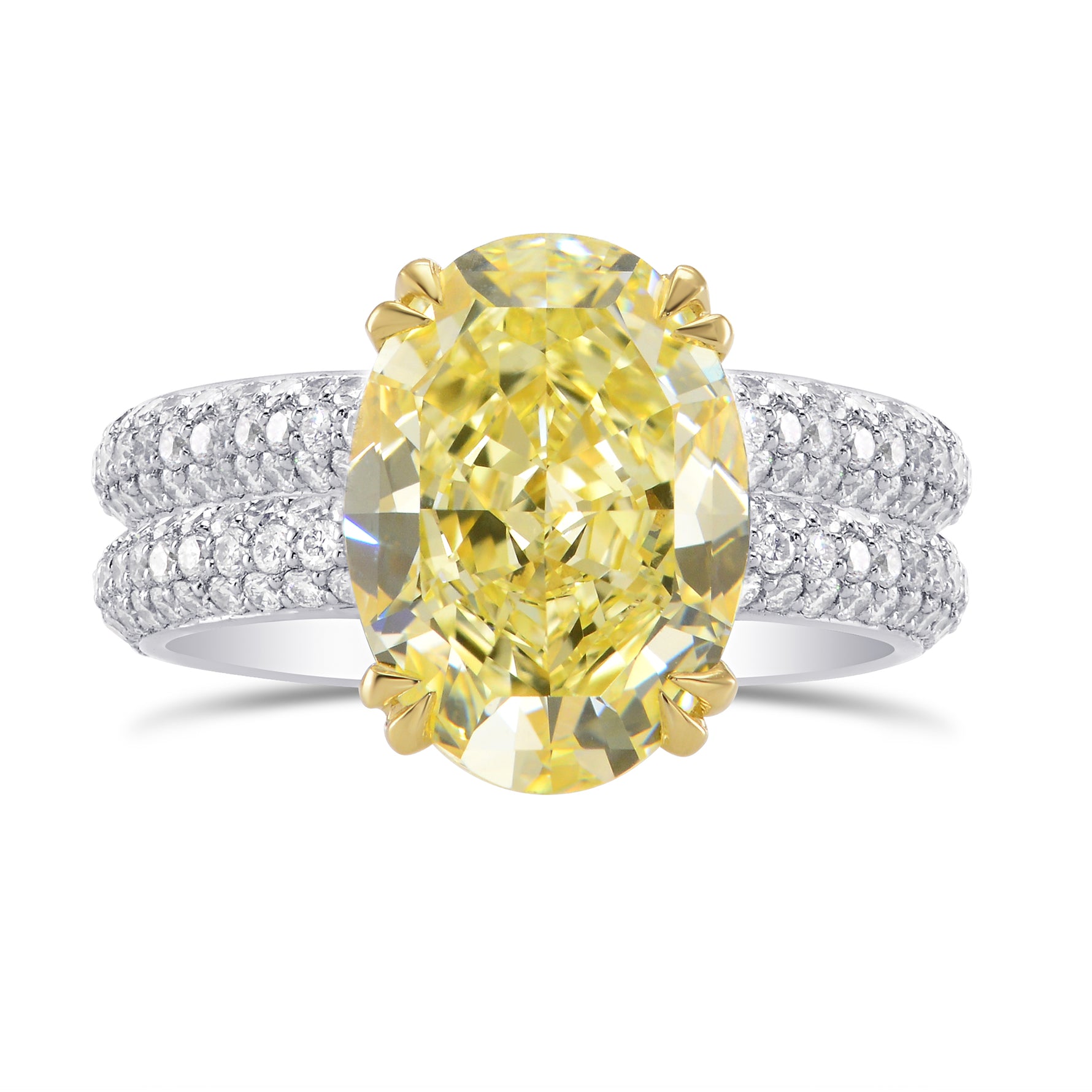 Solitaire & Contoured Pave Side-stone Ring Engagement Wedding Setting