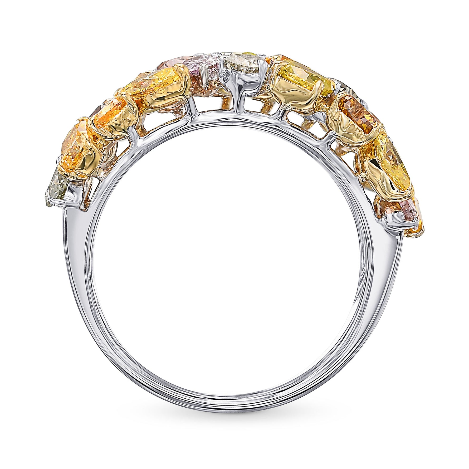 Mix Fancy Color Collage Designer Diamond Ring 