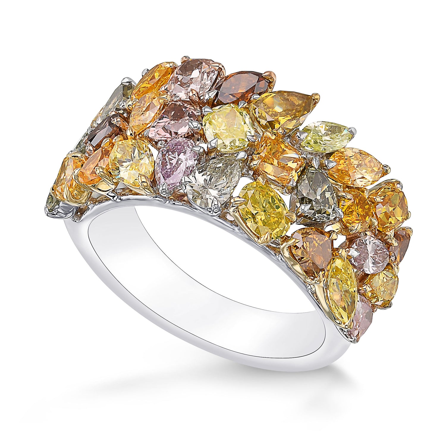 Mix Fancy Color Collage Designer Diamond Ring 