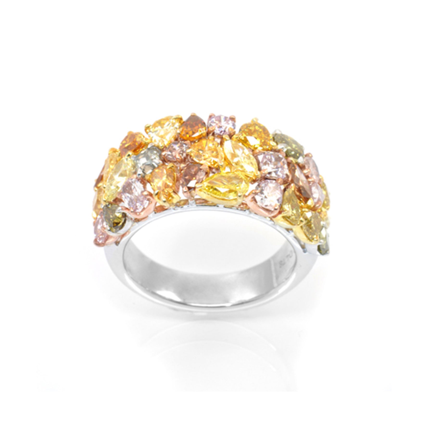 Fancy Color Diamond Collage Designer Ring