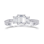 3 Stone Emerald-Cut Diamond Vintage-style Ring
