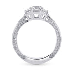 3 Stone Emerald-Cut Diamond Vintage-style Ring