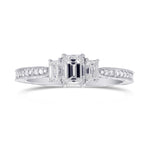 3 Stone Emerald-Cut Diamond Vintage-style Ring