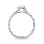 Emerald-cut Diamond Halo Engagement Ring