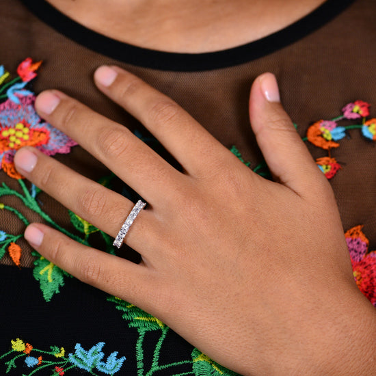 Asscher-cut Diamond Full Eternity Band Ring