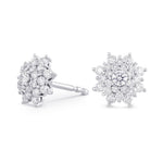Blue Sapphire and Diamond Halo Drop Earrings