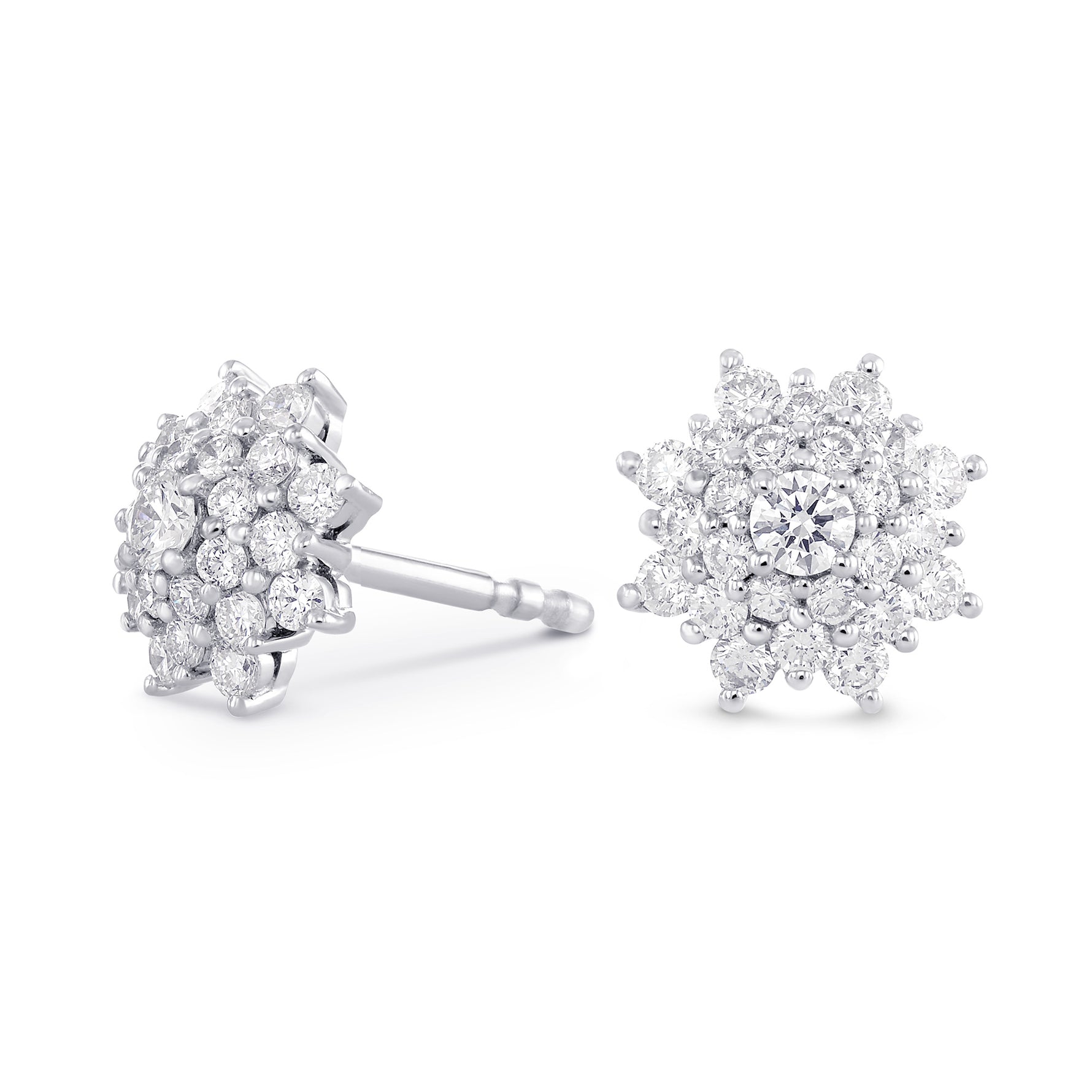 Blue Sapphire and Diamond Halo Drop Earrings