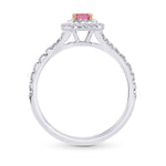 Fancy Vivid Pink Diamond Double Halo Ring