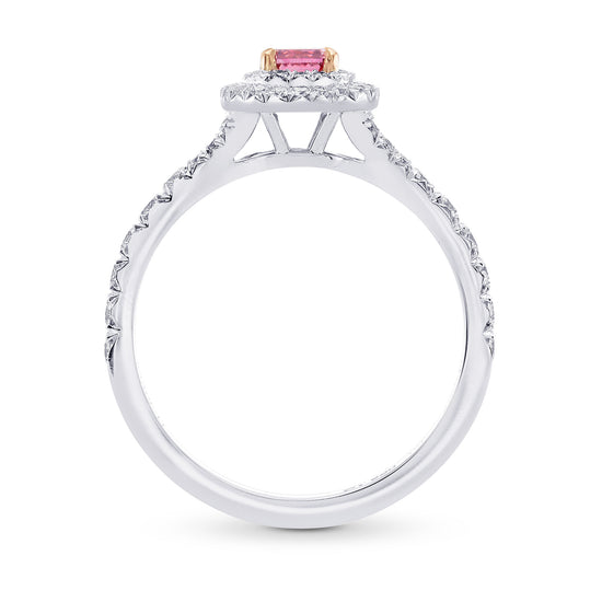 Fancy Vivid Pink Diamond Double Halo Ring
