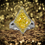 Fancy Light Yellow Kite Diamond Ring