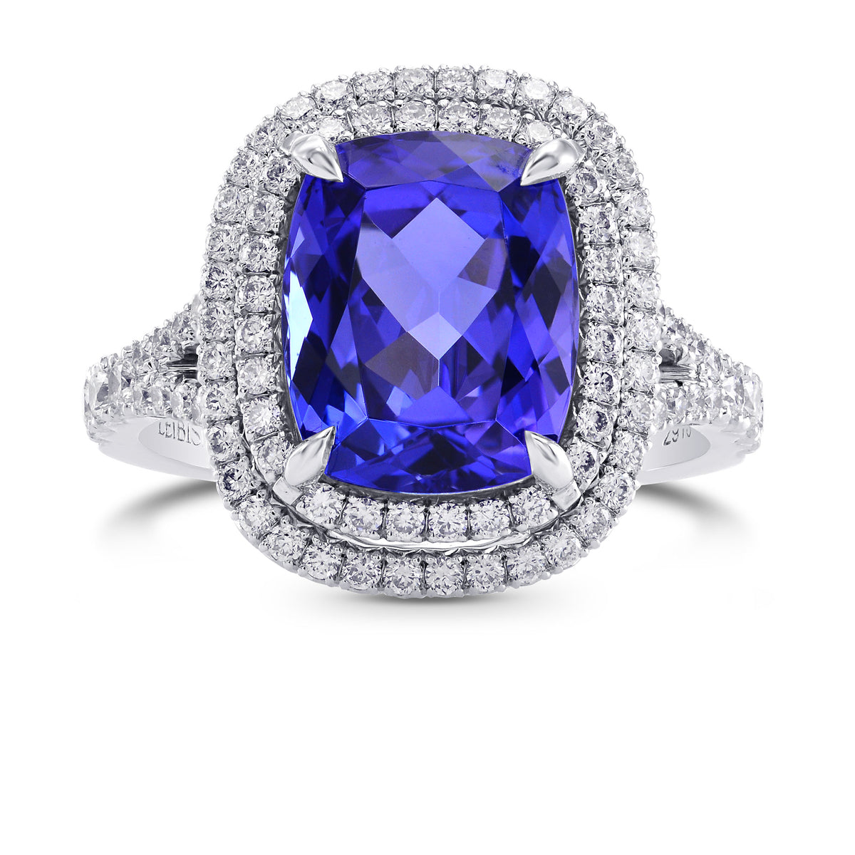 Tanzanite Cushion & Diamond Ring