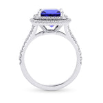 Tanzanite Cushion & Diamond Ring